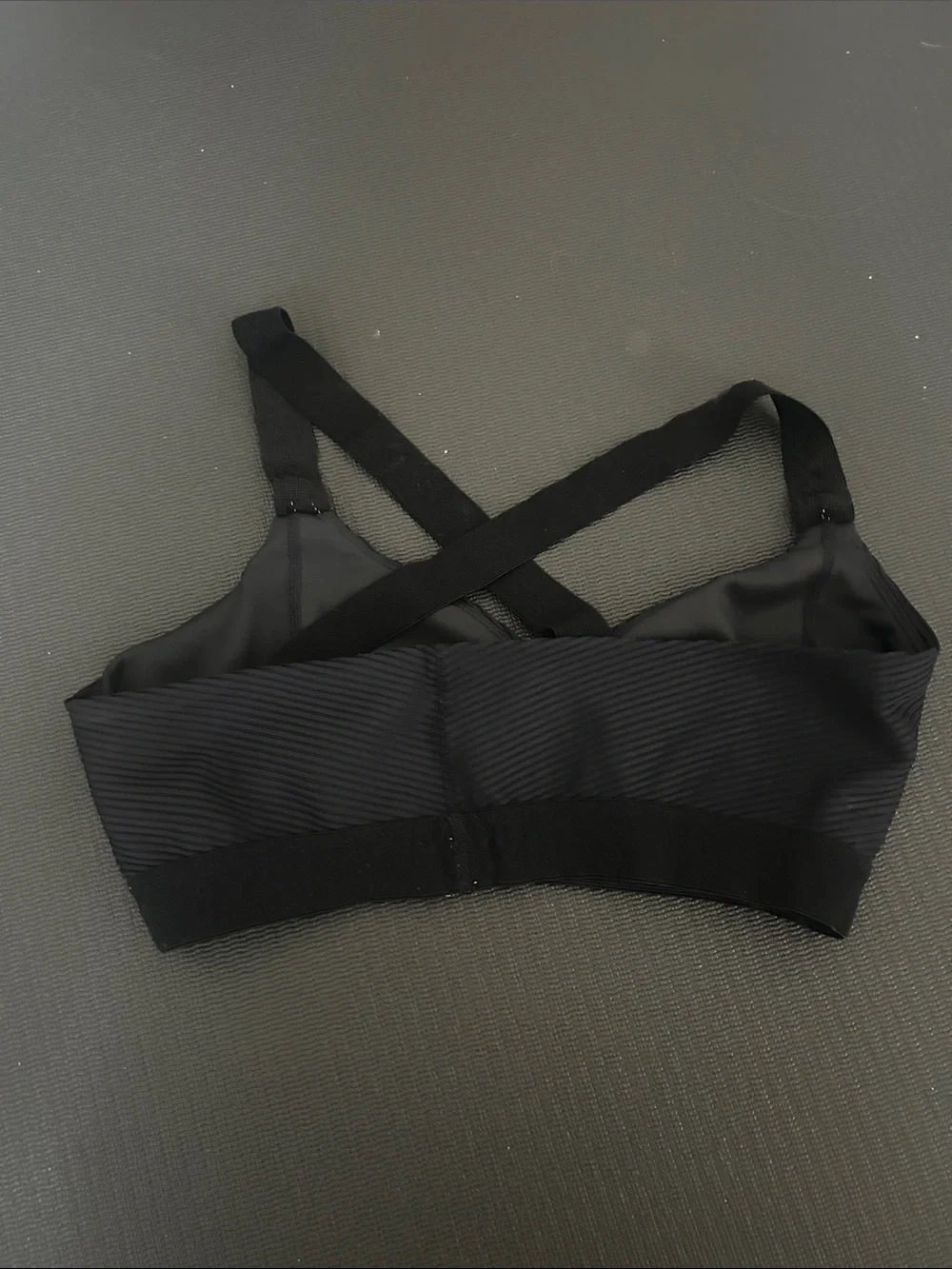 Ribbed Black Support Bralette with Wide Straps